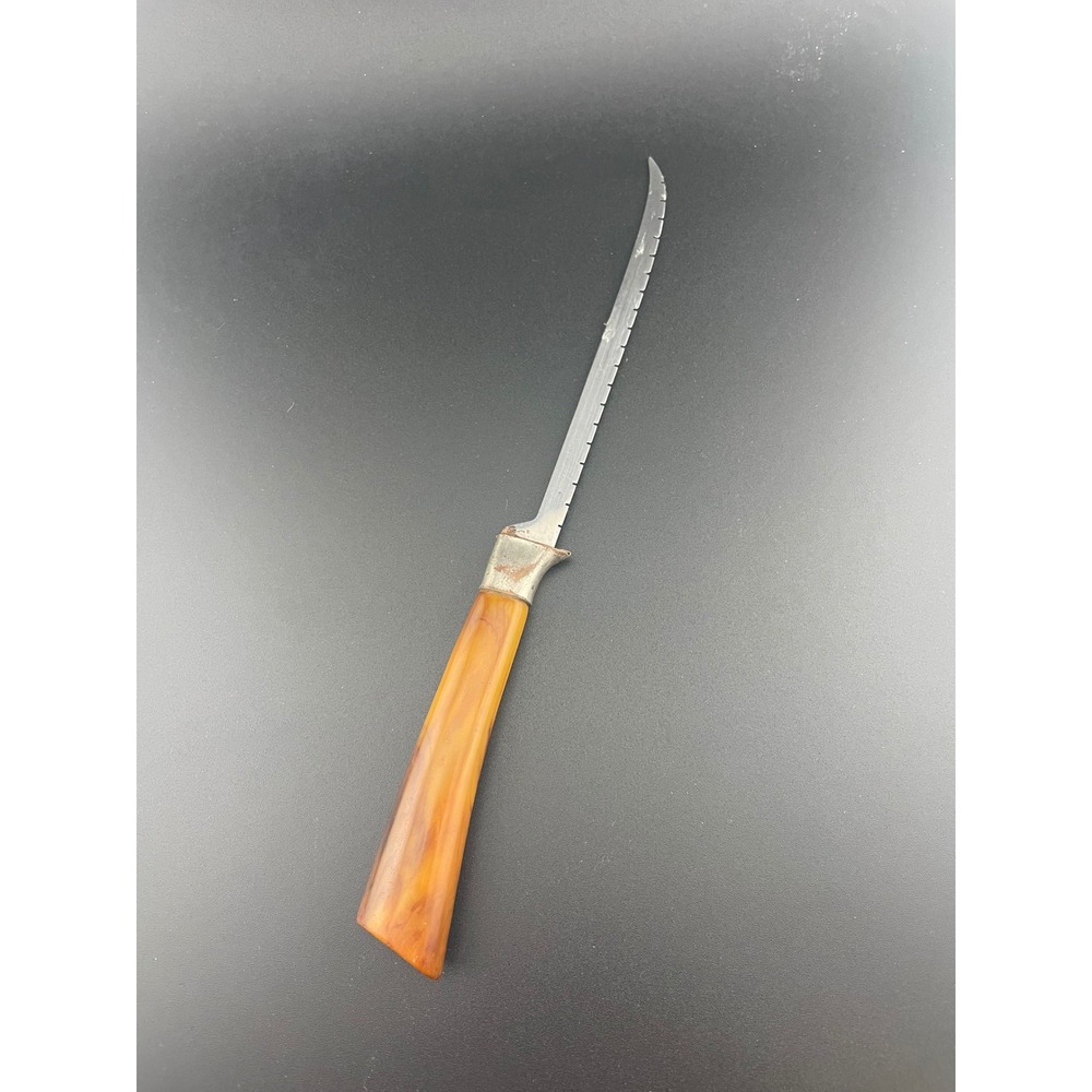 Antique Bakelite Letter Opener Marbled Butterscotch Handle Art Deco Era Office
